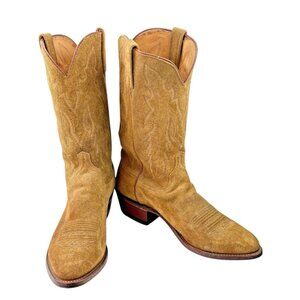 Lucchese 1883 Cowboy Boots Mens Size 12 Brown Suede Leather Western Ranchwear